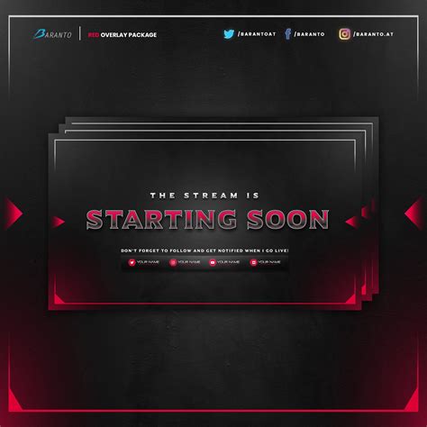 Animated Black/red Overlay Twitch Package Instant Download / - Etsy