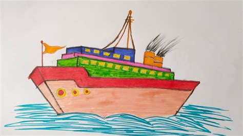 How To Draw A Ship 🚢 Step by Step | Ship Drawing | Jahaj ka chitra kaise banaye - YouTube