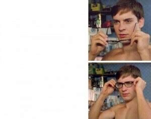 Create meme "meme of spider man glasses, memes, Peter Parker meme with ...