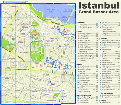 Istanbul Grand Bazaar area tourist map - Ontheworldmap.com