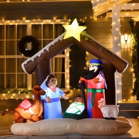 6ft Light Up Nativity Scene Christmas Inflatable Outdoor Yard Decor w/ LED Light, 1 Unit - Food ...