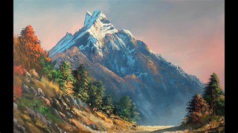 Painting a Beautiful Mountain Landscape with Acrylics | Knife Painting | Art Candy - YouTube