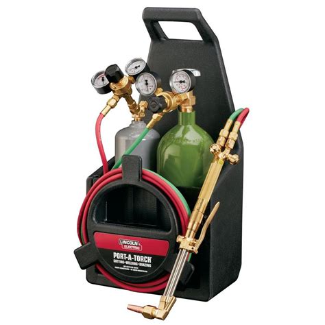 Lincoln Electric Port-A-Torch Kit with Oxygen and Acetylene Tanks and 3/16 in. x 12 ft. Hose ...