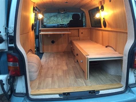 Camper Campervan VW T5 Oak Interior Adventure Explore Conversion XII - James Archer Furniture