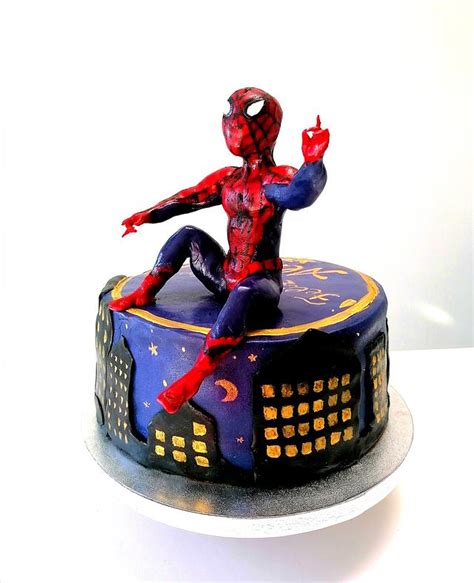 Spiderman small cake theme - Cake by Catalina Anghel - CakesDecor