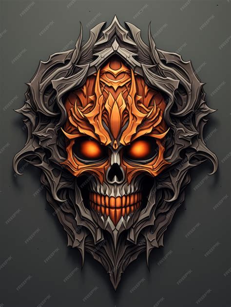 Premium AI Image | an illustration of a skull with glowing eyes on a dark background