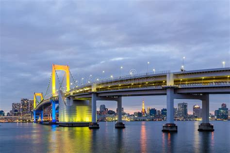 Tokyo Rainbow Bridge in Japan. Stock Image - Image of bridge, city ...