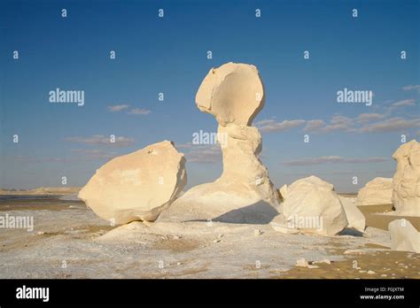 Mushroom shaped rock formation in the White Desert, Egypt (evening light Stock Photo - Alamy