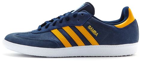 Adidas Originals Samba Suede Trainers in Navy Blue & Yellow M17113 | eBay