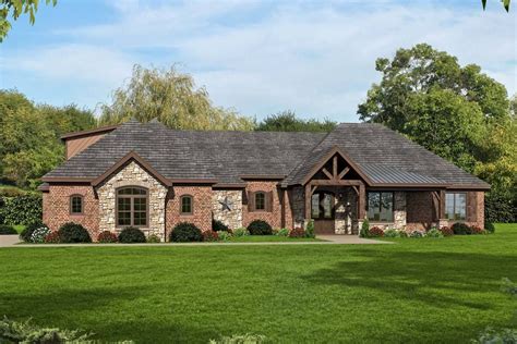 Plan 68487VR: Hill Country House Plan with Future Space | Ranch style ...