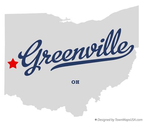 Map of Greenville, OH, Ohio