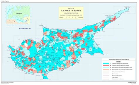 Ethnicity in Cyprus in 1960, before division [1600 x 985] : MapPorn