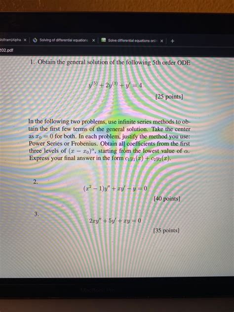 Solved Wolfram Alpha x Solving of differential equations X | Chegg.com