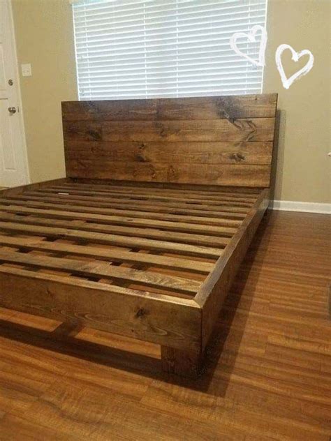 King Size Wood Bed Frame, Diy King Bed Frame, Wood Bed Frame Diy, Bed Frame Plans, Bed Frame And ...