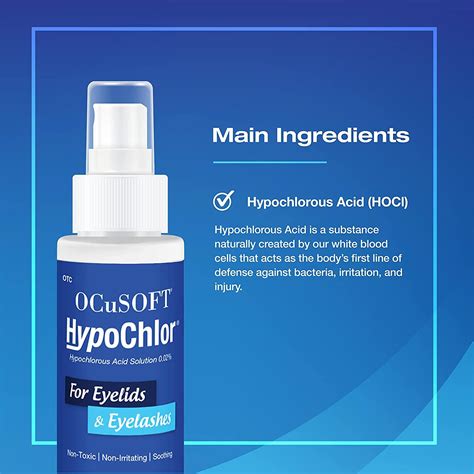 OCuSOFT Hypochlor Hypochlorous Acid Solution Spray 0.02% 59 Milliters, Eyelid Spray for ...