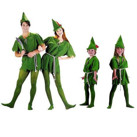 Halloween costume party dress Green elves Peter pan Role playing apparel Free shipping-in ...