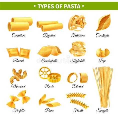 Pasta Types Infographics stock illustration. Illustration of sign ...