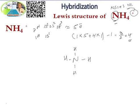 LEWIS STRUCTURE - HYBRIDIZATION NH4 + - YouTube