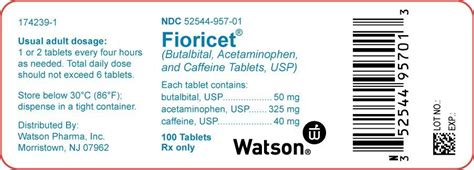 Fioricet - FDA prescribing information, side effects and uses