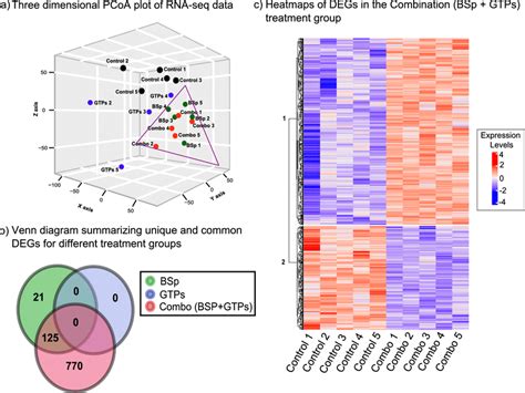 Transcriptome analyses across BSp, GTPs and Combination (BSp + GTPs ...