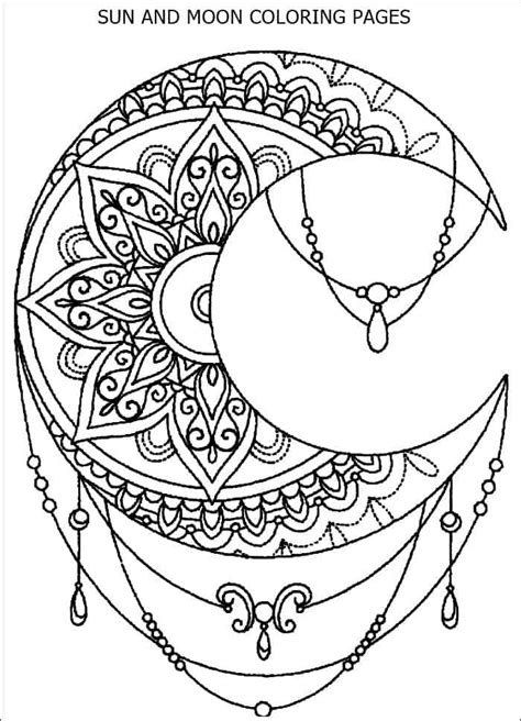 Sun Moon Mandala Coloring Pages Coloring Pages