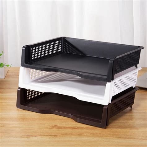 Acrylic Side Load Stackable Paper Tray Organizer Letter File Desk Storage | eBay