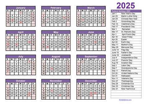 2025 Free Printable Calendar One Page Pdf Download - James Kemp