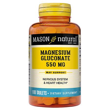 Mason Natural Magnesium Gluconate, 550mg, Tablets | Walgreens