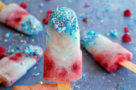 Coconut Blue Raspberry Popsicles - Food Meanderings