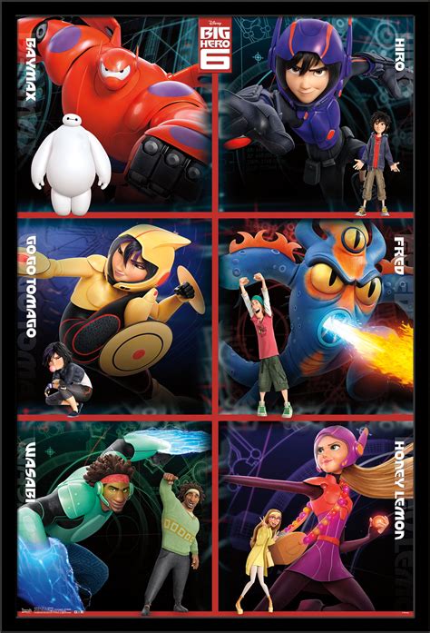 Disney Big Hero 6 - Heroes Wall Poster, 22.375" x 34", Framed - Walmart.com