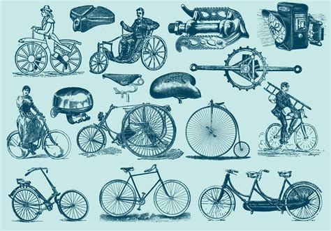 Blue Vintage Bicycle Illustrations | Bicycle illustration, Vector art design, Vector art