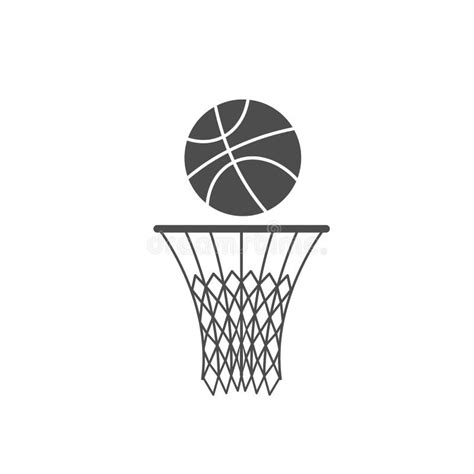 Basketball Net with a Ball Isolated on White Background. Stock Vector - Illustration of play ...