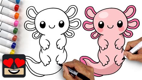 How To Draw an Axolotl | Step By Step Tutorial - YouTube