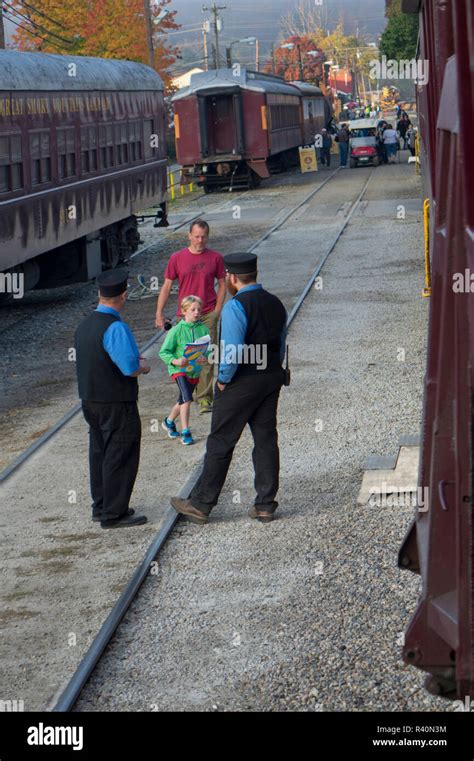 Boarding the Great Smoky Mountains Railroad, Bryson City, North ...