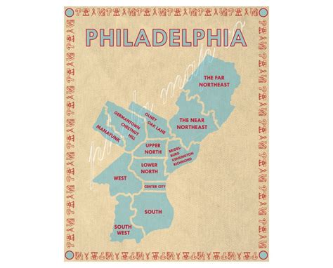 Items similar to NEW Large Philadelphia Neighborhoods Map on Etsy