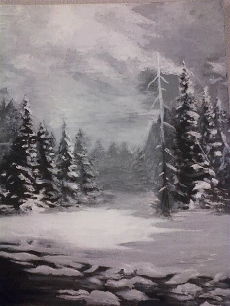 Snowy Landscape Acrylic Painting by Mistledin on DeviantArt