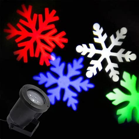 ZjRight Christmas snowflake LED Projector light Red Green Blue White move Snowflake Stage light ...