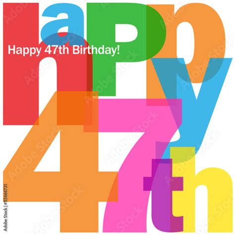 HAPPY 47th BIRTHDAY Vector Card - Buy this stock vector and explore ...