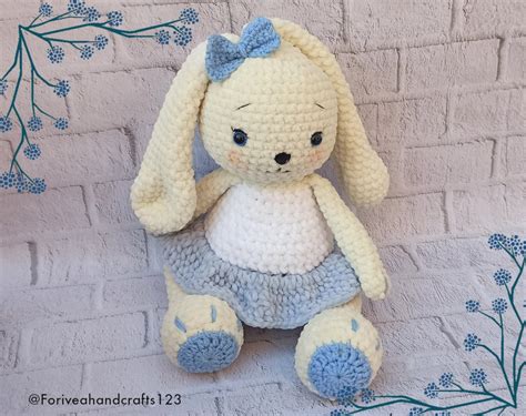 Crochet BUNNY PATTERN/ Amigurumi Cute Long Ear Bunny Pattern/ - Etsy