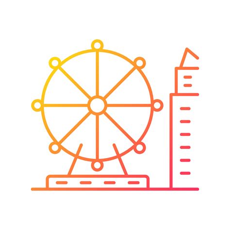 Singapore flyer gradient linear vector icon. Large observation wheel ...