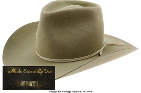 John Wayne's Custom-Made Cowboy Hat. This handsome Resistol beaver | Lot #21249 | Heritage Auctions