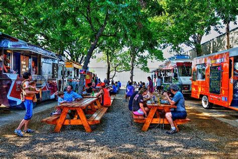 food truck park at DuckDuckGo Opening A Restaurant, Outdoor Restaurant, Food Court Design, Food ...