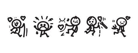 Set of stick figures in different emotions 37976240 Vector Art at Vecteezy