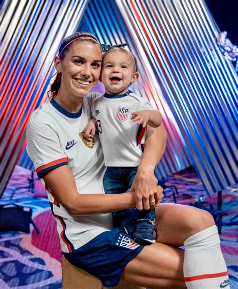 Alex Morgan #13, USWNT, with her daughter Charlie, USA vs Argentina, 2021 SheBelieves Cup ...