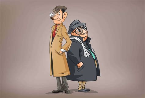 Two Detectives Cartoon Illustration | Vectogravic Design