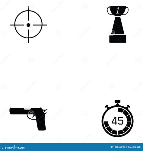 Clay shooting icon set stock vector. Illustration of icon - 120562395