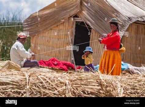 Floating village of Lake Titicaca, Peru Stock Photo - Alamy