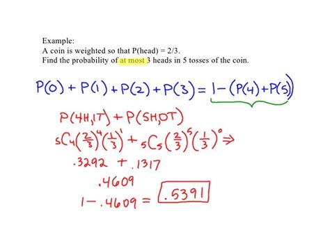 Notes Day 7: Bernoulli Trials with "at least" and "at most"