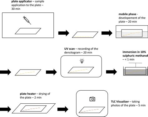 Scheme of the instrumental TLC procedure from sample application to the... | Download Scientific ...