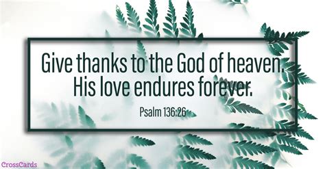 Free Psalm 136:26 - Give Thanks eCard - eMail Free Personalized Scripture Online